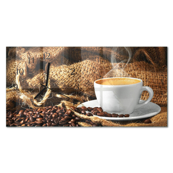 Horizontal wall clock Coffee beans
