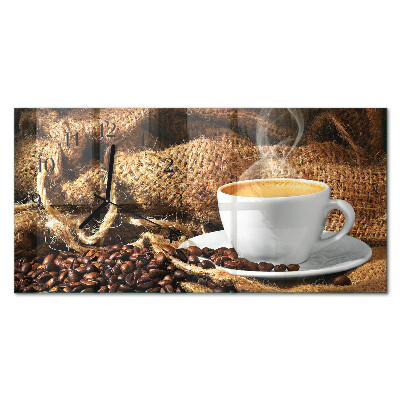 Horizontal wall clock Coffee beans