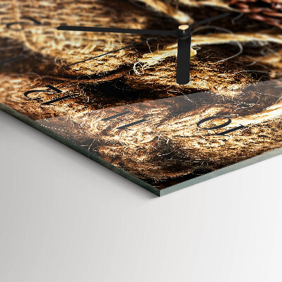 Horizontal wall clock Coffee beans