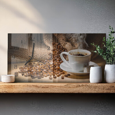 Horizontal rectangular wall clock Dark infusion