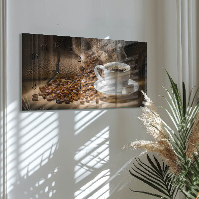 Horizontal rectangular wall clock Dark infusion