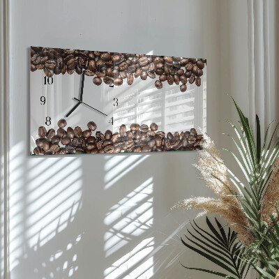 Rectangular glass clock horizontal Coffee raw material