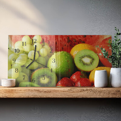 Rectangular glass clock horizontal Fruit products
