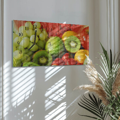 Rectangular glass clock horizontal Fruit products