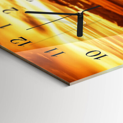 Rectangular glass clock horizontal Dusk