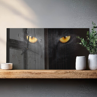 Rectangular glass clock horizontal Tomcat