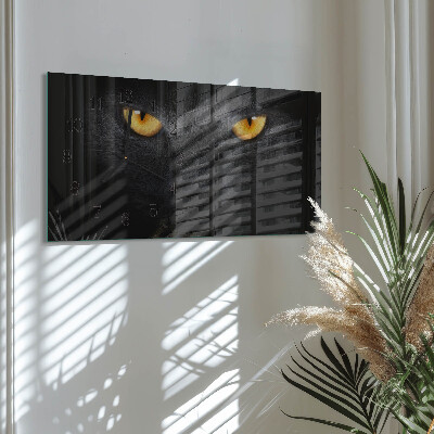 Rectangular glass clock horizontal Tomcat