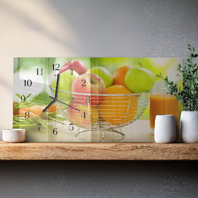 Horizontal rectangular wall clock Fruits and nectar