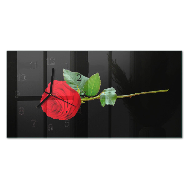 Glass wall clock horizontal Rubella