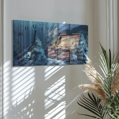 Rectangular glass clock horizontal Sunken valuables