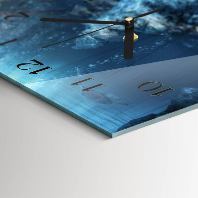 Rectangular glass clock horizontal Sunken valuables