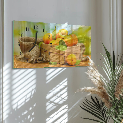 Horizontal wall clock Apricots