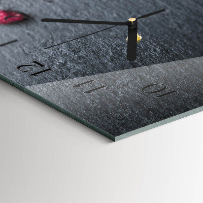 Glass wall clock horizontal Fruit cocktail