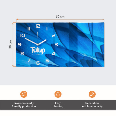 Rectangular glass clock horizontal Raspberry dessert