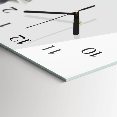 Glass wall clock horizontal Blueberries