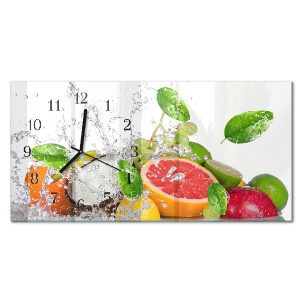 Rectangular glass clock horizontal Sunken Fruit