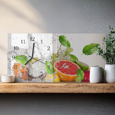Rectangular glass clock horizontal Sunken Fruit