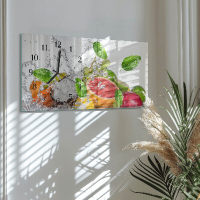 Rectangular glass clock horizontal Sunken Fruit