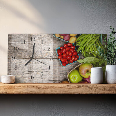 Horizontal wall clock Vegetables