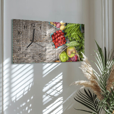 Horizontal wall clock Vegetables