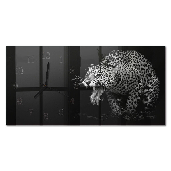 Horizontal rectangular wall clock American Jaguar