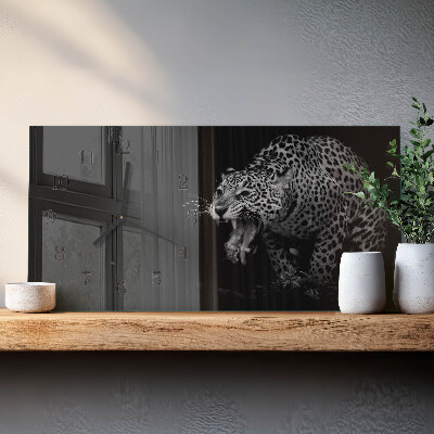 Horizontal rectangular wall clock American Jaguar