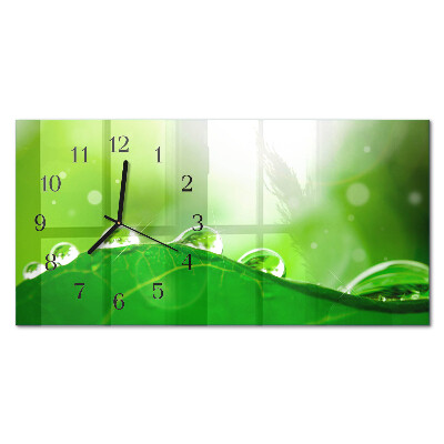 Rectangular glass clock horizontal Morning dew