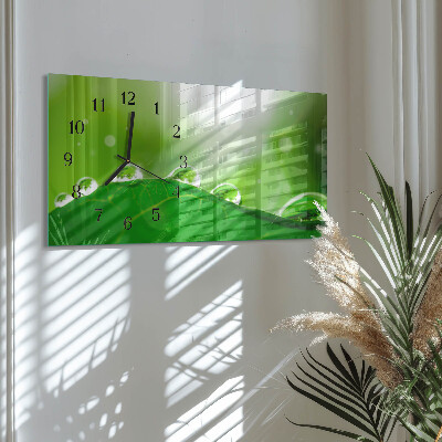 Rectangular glass clock horizontal Morning dew