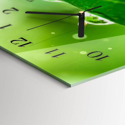 Rectangular glass clock horizontal Morning dew