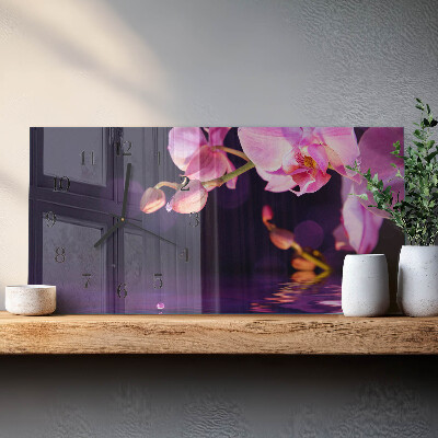 Horizontal wall clock Orchid orchid