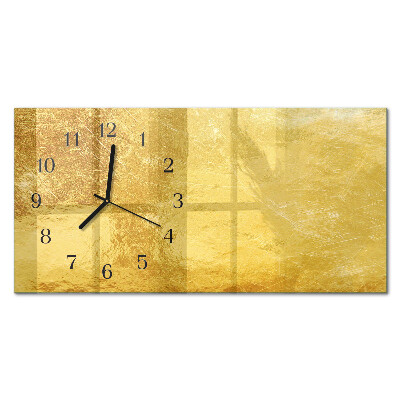 Rectangular glass clock horizontal Metallic surface
