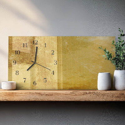 Rectangular glass clock horizontal Metallic surface