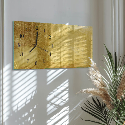 Rectangular glass clock horizontal Metallic surface