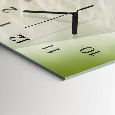 Rectangular glass clock horizontal Common Dandelion