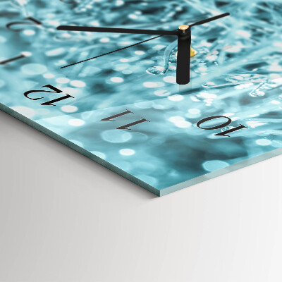 Rectangular glass clock horizontal Cold morning dew