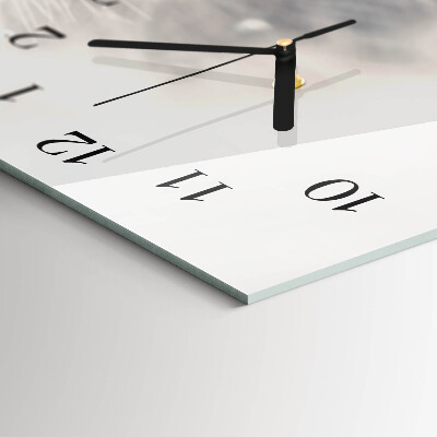 Glass wall clock horizontal Common dandelion