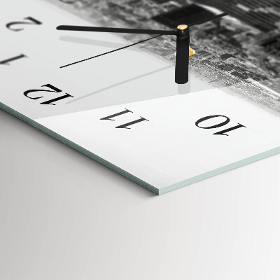 Rectangular glass clock horizontal New York Manhattan
