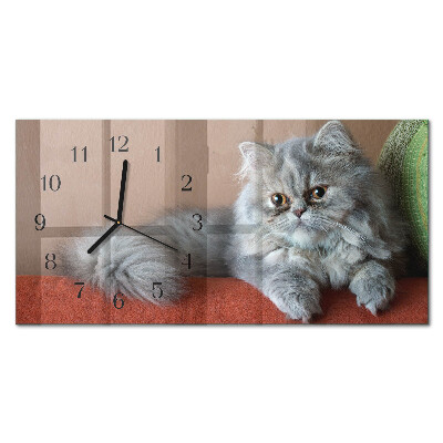 Glass wall clock horizontal Persian