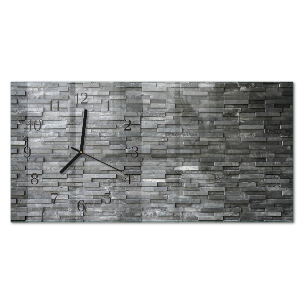 Rectangular glass clock horizontal Stone structure