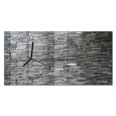 Rectangular glass clock horizontal Stone structure
