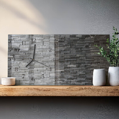 Rectangular glass clock horizontal Stone structure