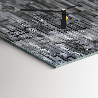 Rectangular glass clock horizontal Stone structure