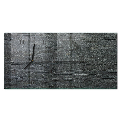 Glass wall clock horizontal Slate stone